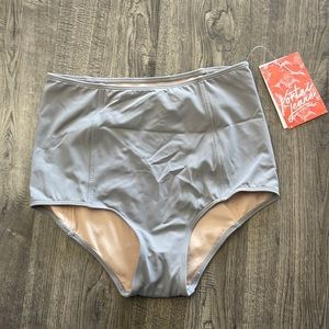 Brand New Kortni Jeane Gray High Waist Swim Bottoms